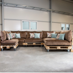 Paletové sedenie Golden Garden GG94/1 - Podsedáky a Vankúše "FIT IN" 120cm x 80cm x 15cm - penový granulát - capuccino